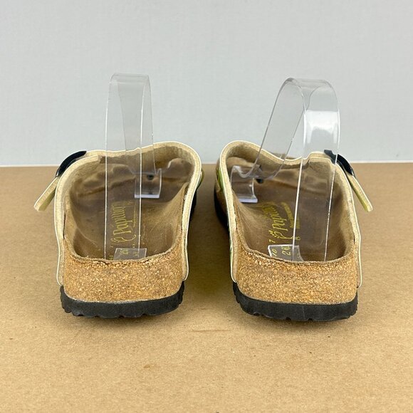 Birkenstock Papillio Gizeh Floral Print Toe Post Sandals Womens 9 Yellow Green - Picture 4 of 9
